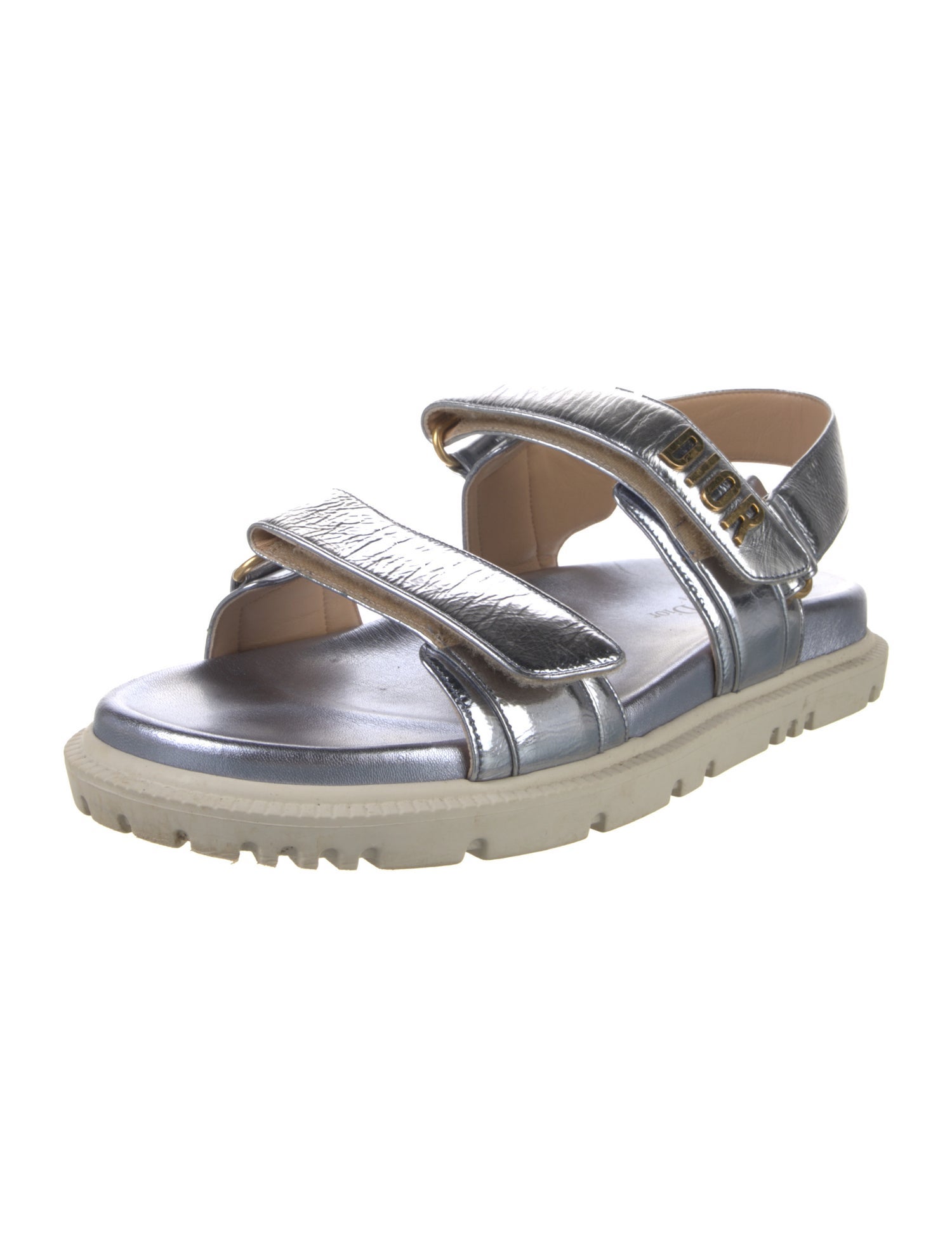 Christian Dior Patent Leather Striped Slides