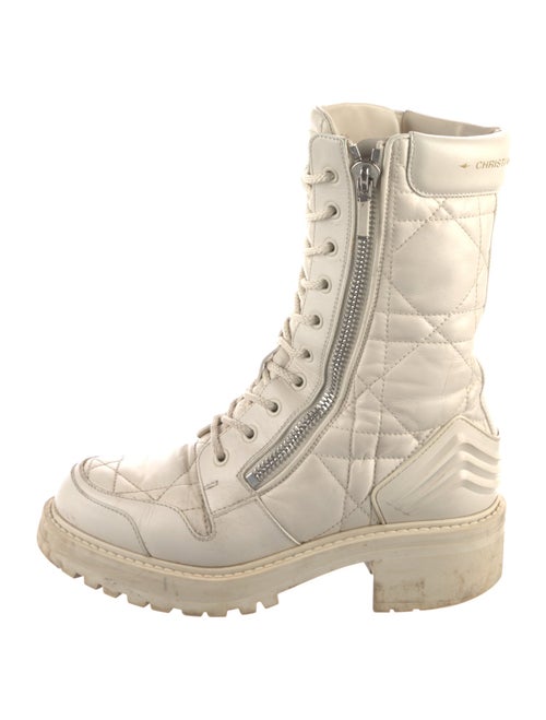 Christian Dior Cannage Pattern Leather Combat Boots