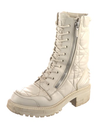 Christian Dior Cannage Pattern Leather Combat Boots
