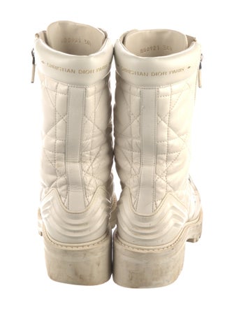 Christian Dior Cannage Pattern Leather Combat Boots