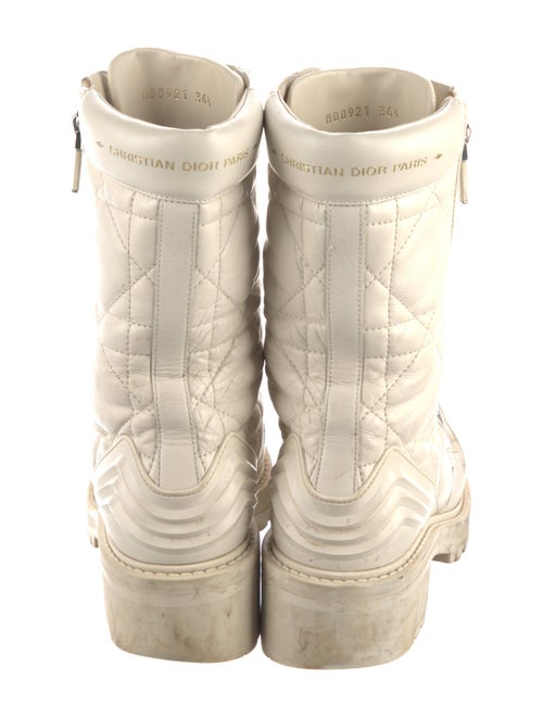 Christian Dior Cannage Pattern Leather Combat Boots