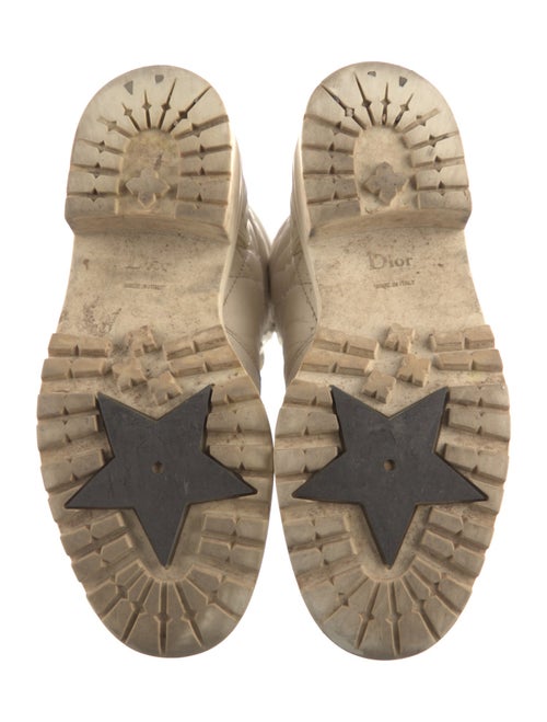 Christian Dior Cannage Pattern Leather Combat Boots