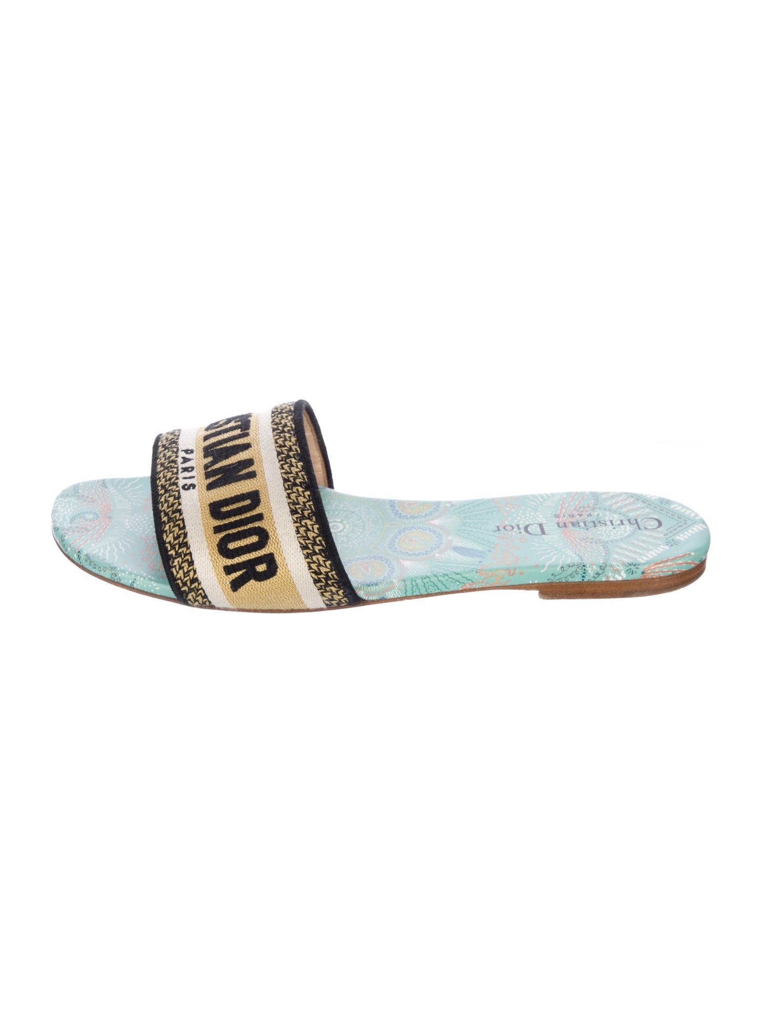 Christian Dior Canvas Printed Slides
