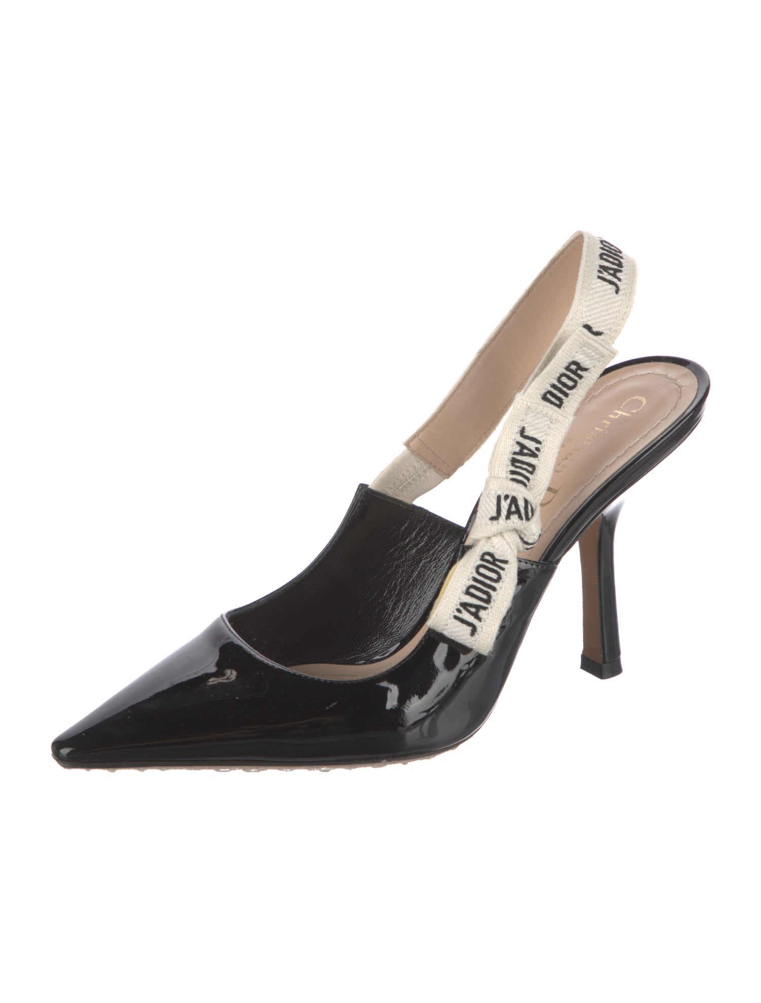 Christian Dior Patent Leather Printed Slingback Pumps