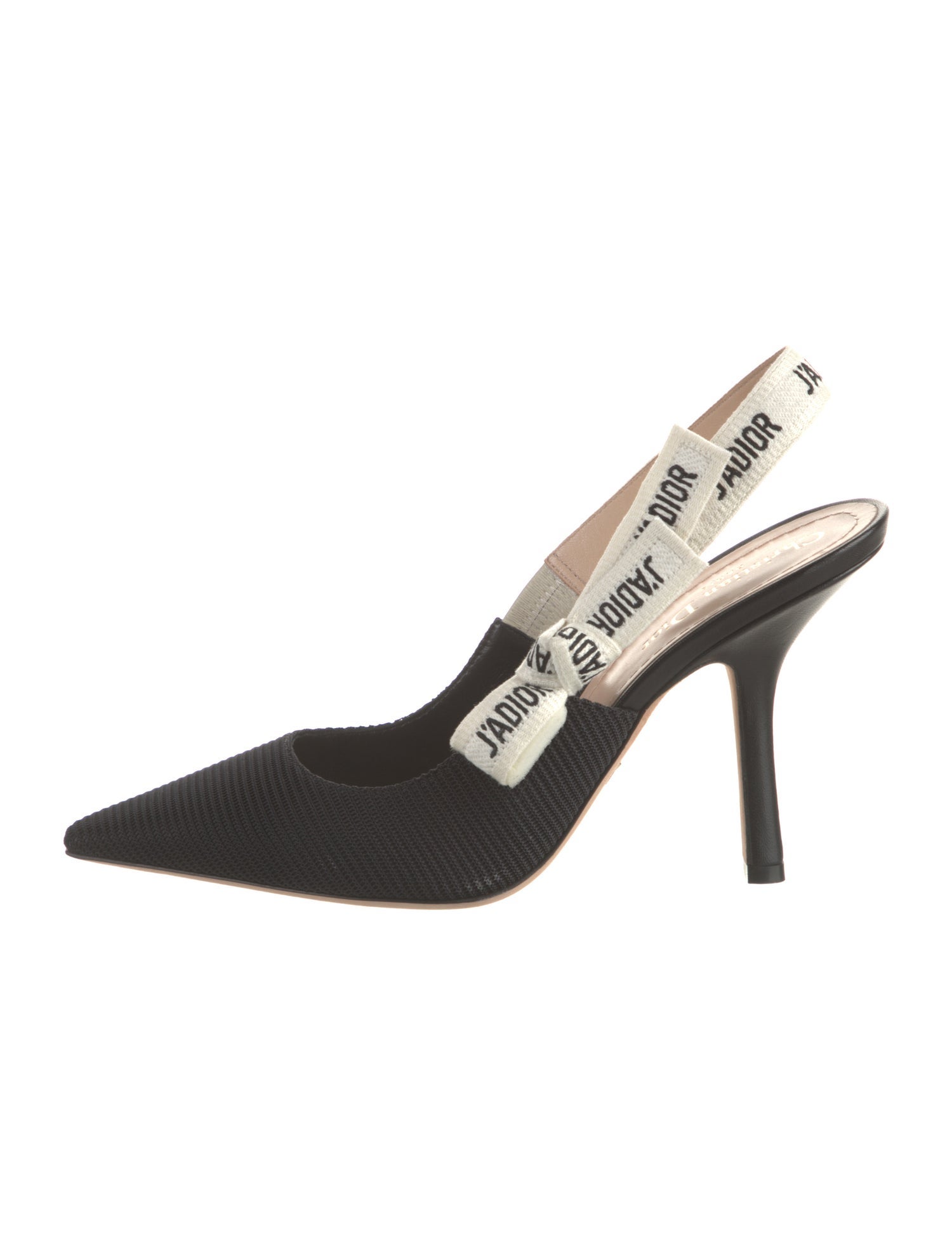 Christian Dior Printed Bow Accents Slingback Pumps
