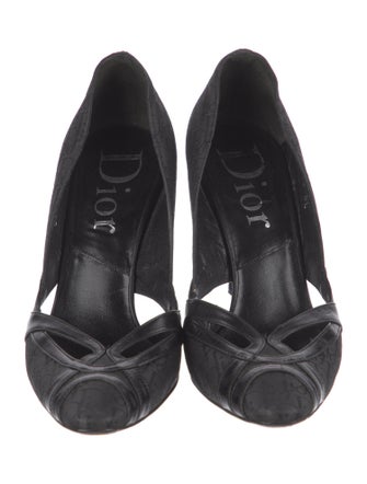 Christian Dior Diorissimo Pattern Canvas Pumps