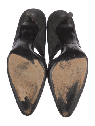 Christian Dior Diorissimo Pattern Canvas Pumps