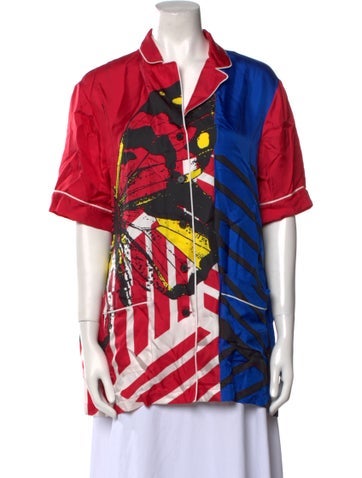 Christian Dior Tops Silk Printed Tunic XL