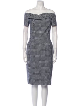 Christian Dior Polka Dot Print Knee-Length Dress