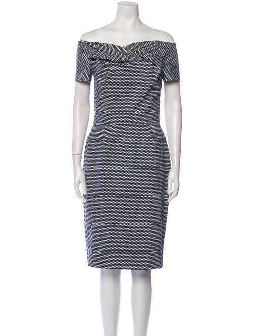 Christian Dior Polka Dot Print Knee-Length Dress