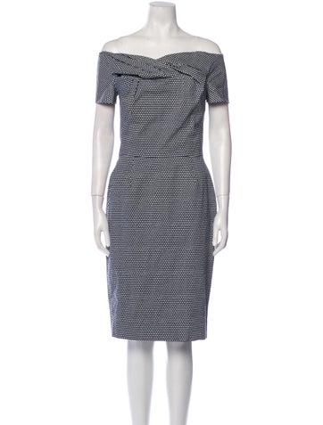 Christian Dior Dresses Polka Dot Print Knee-Length Dress M