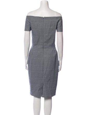 Christian Dior Polka Dot Print Knee-Length Dress