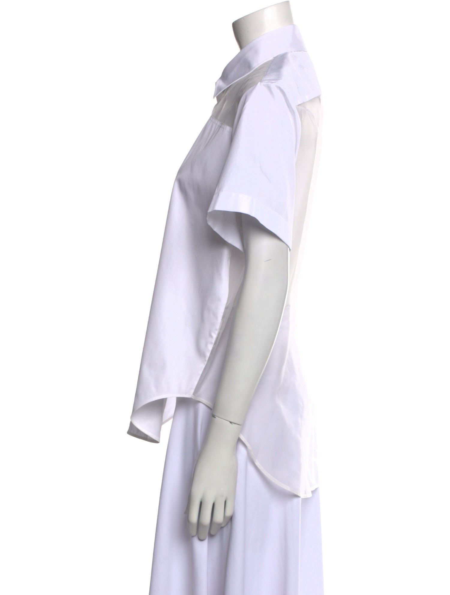 Christian Dior Silk Short Sleeve Button-Up Top