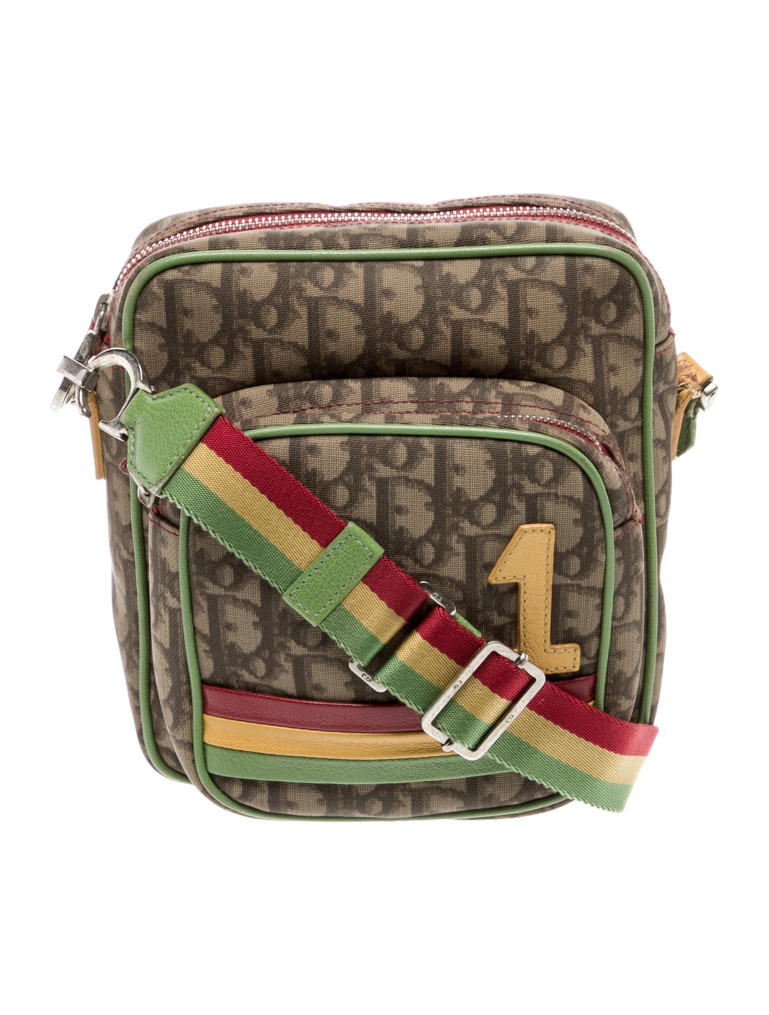 Dior★ Dior Diorissimo Rasta Crossbody Bag Brown Christian Dior Diorissimo Rasta Crossbody Bag Vintage