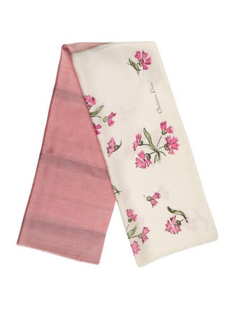 Christian Dior Silk Floral Print Scarf