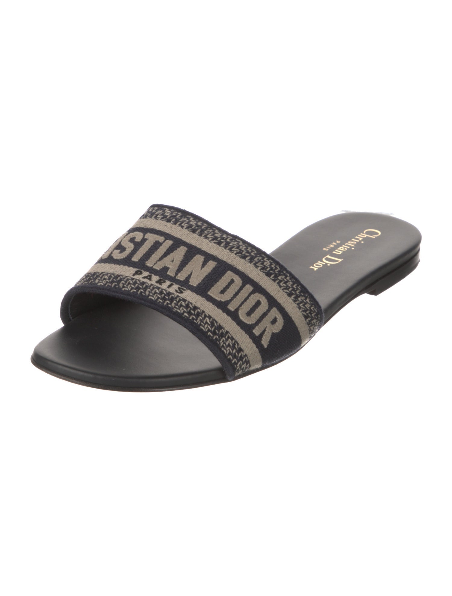 Christian Dior Canvas Printed Slides