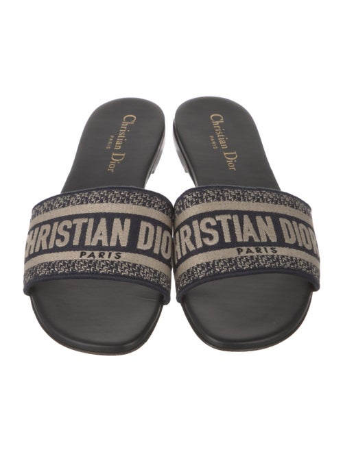 Christian Dior Canvas Printed Slides