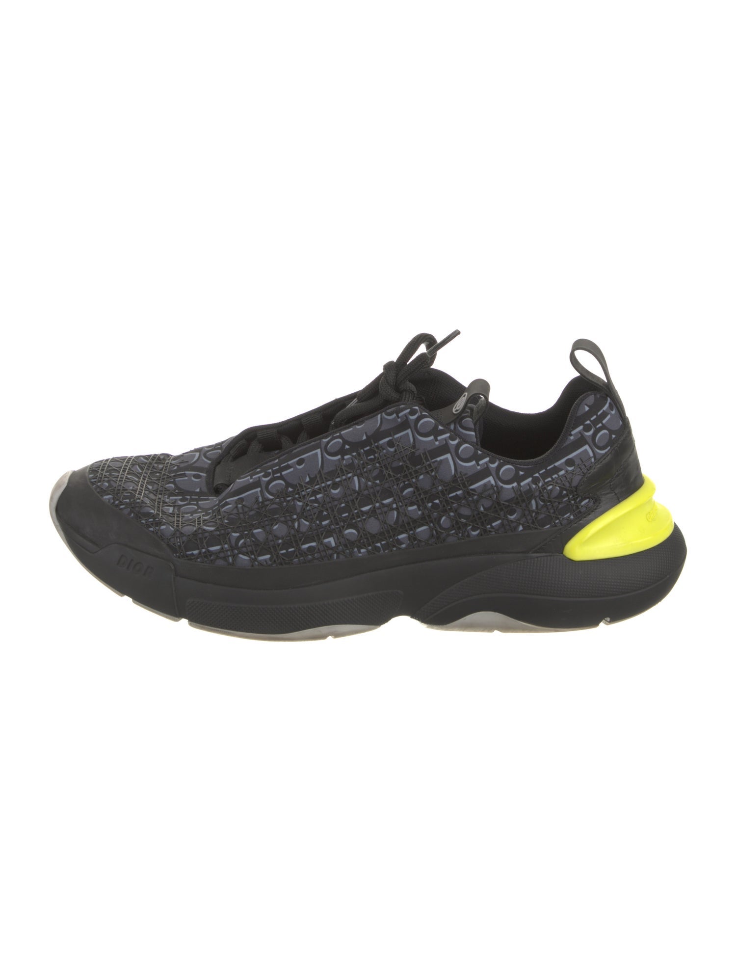 Christian Dior Oblique Jacquard Leather Trim Embellishment Sneakers