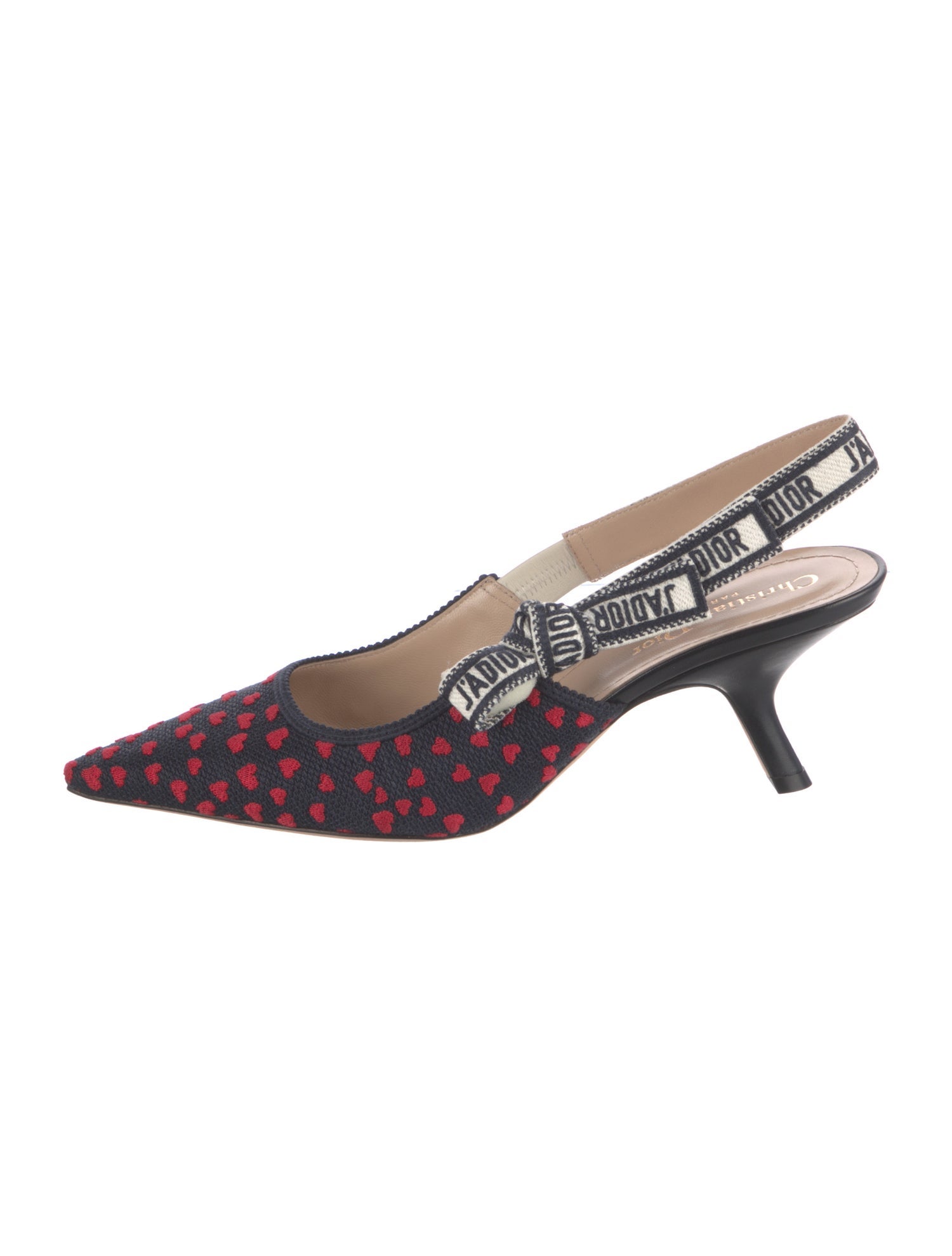 Christian Dior Canvas Printed Slingback Pumps