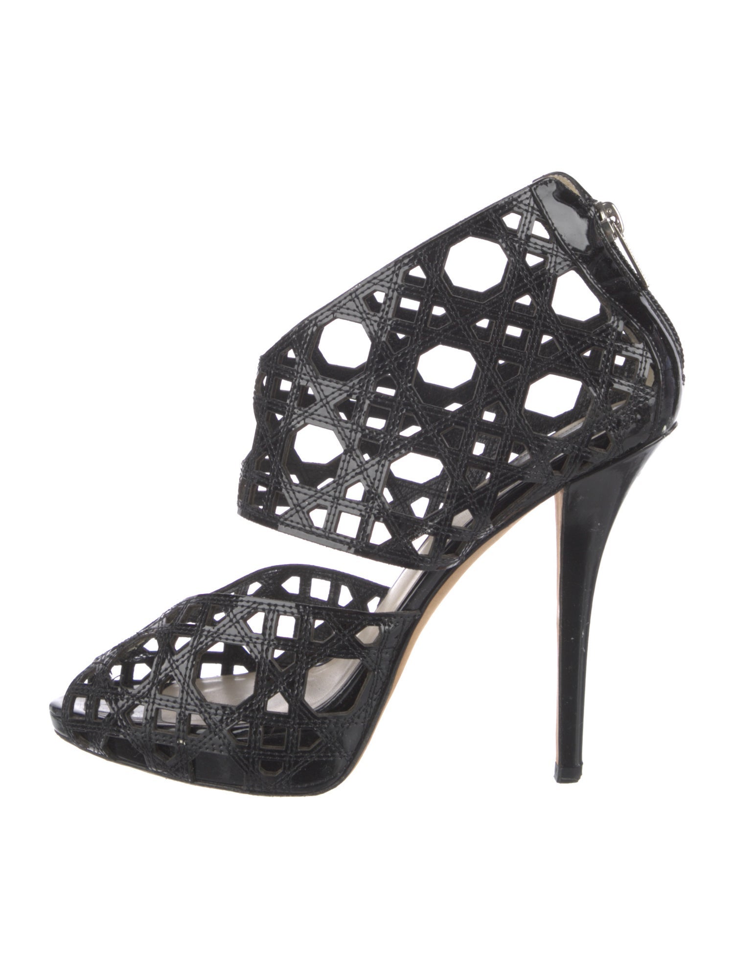 Christian Dior Cannage Pattern Patent Leather Pumps