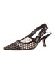 Christian Dior Mesh Graphic Print Slingback Pumps