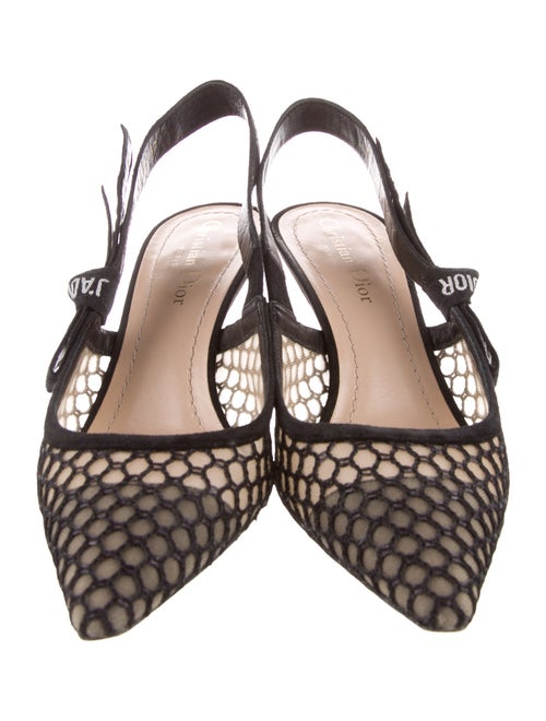 Christian Dior Mesh Graphic Print Slingback Pumps