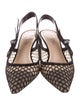 Christian Dior Mesh Graphic Print Slingback Pumps
