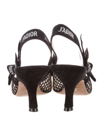 Christian Dior Mesh Graphic Print Slingback Pumps