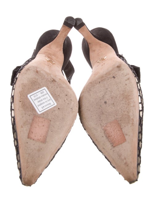 Christian Dior Mesh Graphic Print Slingback Pumps