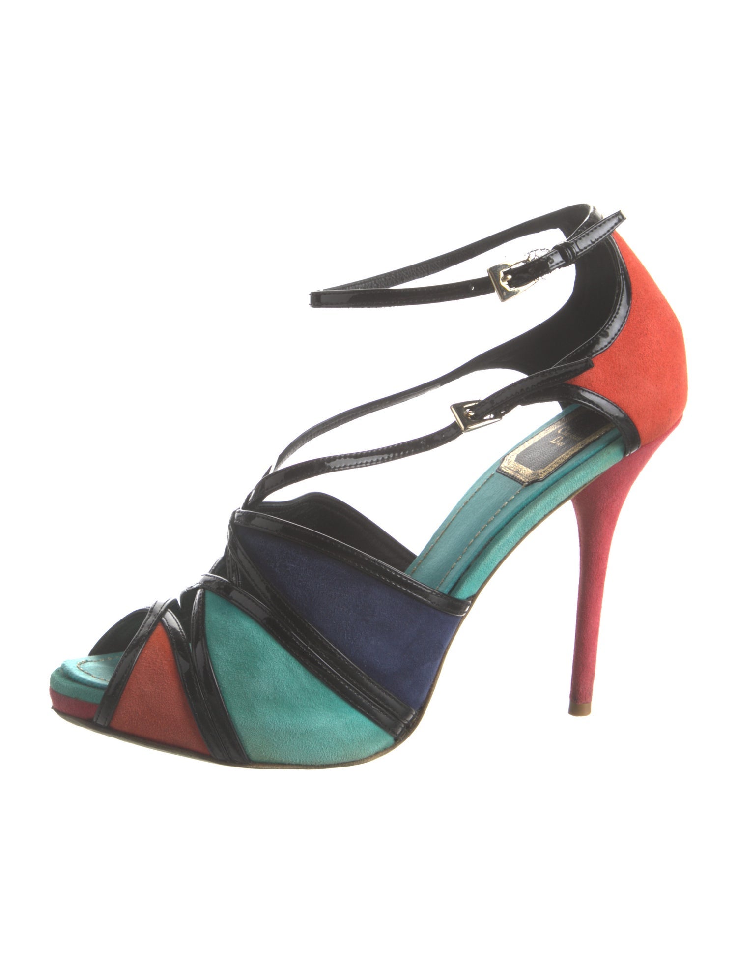 Christian Dior Suede Animal Print Sandals