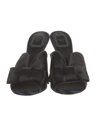 Christian Dior Satin Bow Accents Slides