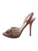 Christian Dior Diorissimo Pattern Canvas Slingback Sandals