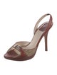 Christian Dior Diorissimo Pattern Canvas Slingback Sandals
