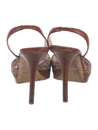 Christian Dior Diorissimo Pattern Canvas Slingback Sandals