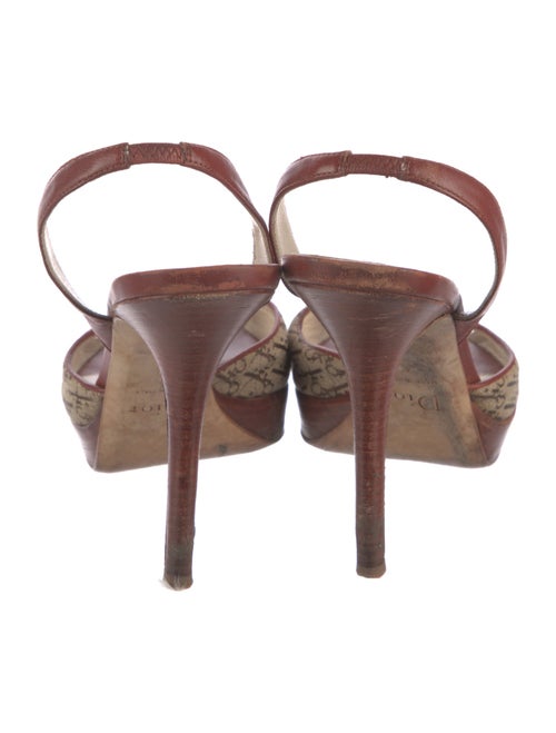 Christian Dior Diorissimo Pattern Canvas Slingback Sandals