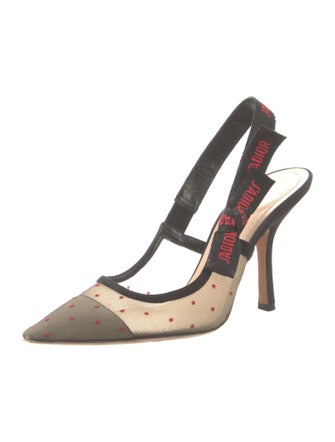 Christian Dior Mesh Printed Slingback Pumps