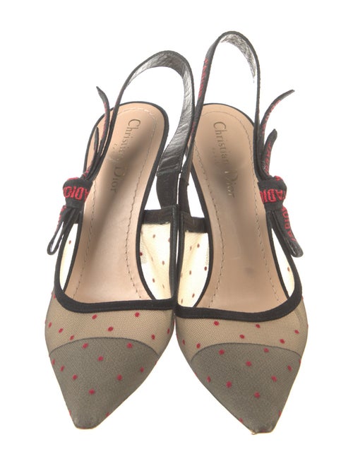 Christian Dior Mesh Printed Slingback Pumps