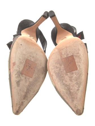 Christian Dior Mesh Printed Slingback Pumps