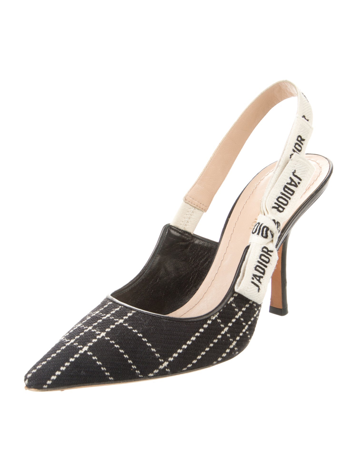 Christian Dior Canvas Printed Slingback Pumps