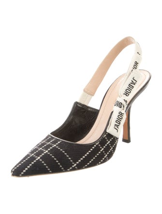 Christian Dior Canvas Printed Slingback Pumps
