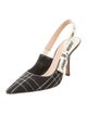 Christian Dior Canvas Printed Slingback Pumps