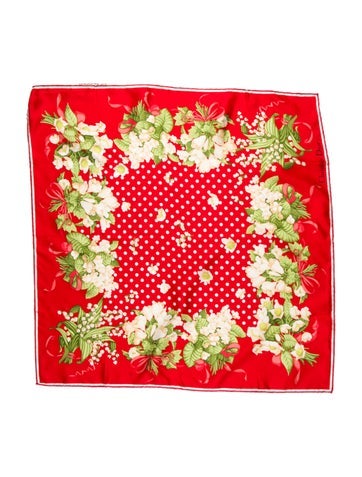 Christian Dior Scarves and Shawls Silk Floral Print Scarf