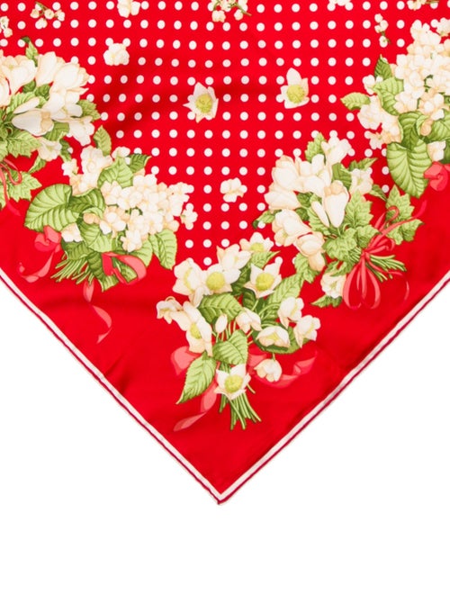 Christian Dior Silk Floral Print Scarf