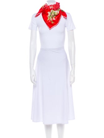 Christian Dior Silk Floral Print Scarf