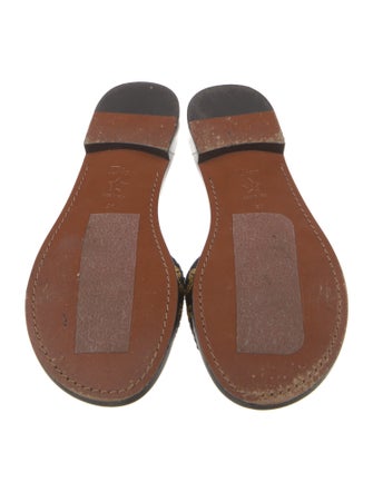 Christian Dior Printed Beaded Accents Slides