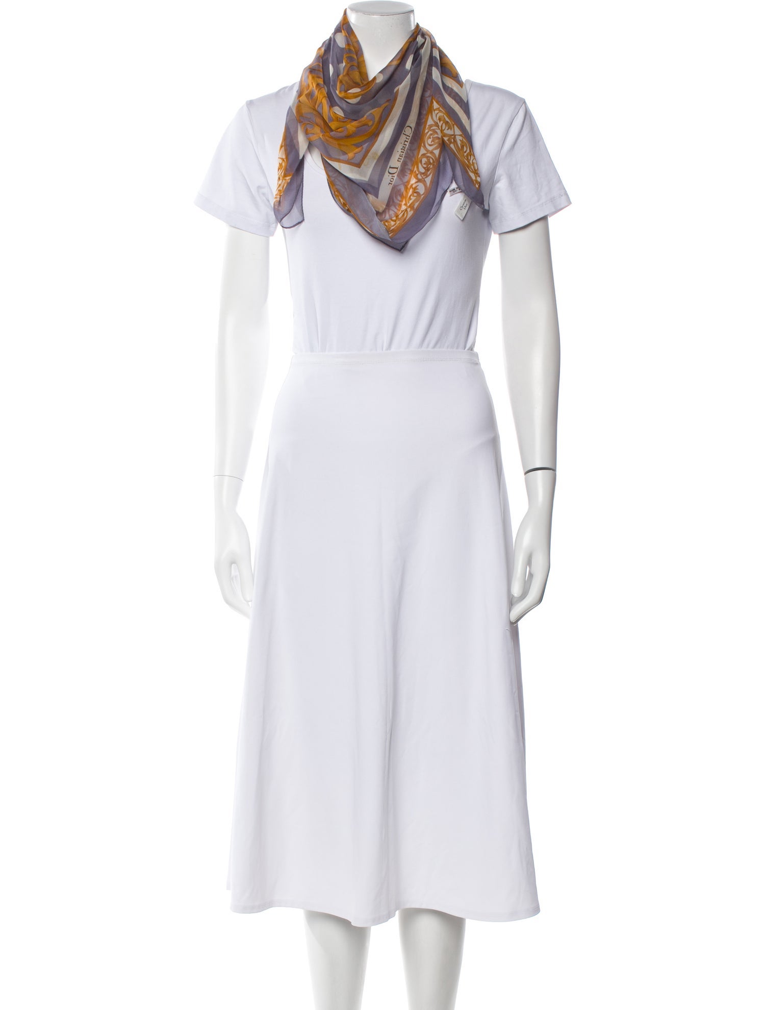 Christian Dior Silk Paisley Print Scarf