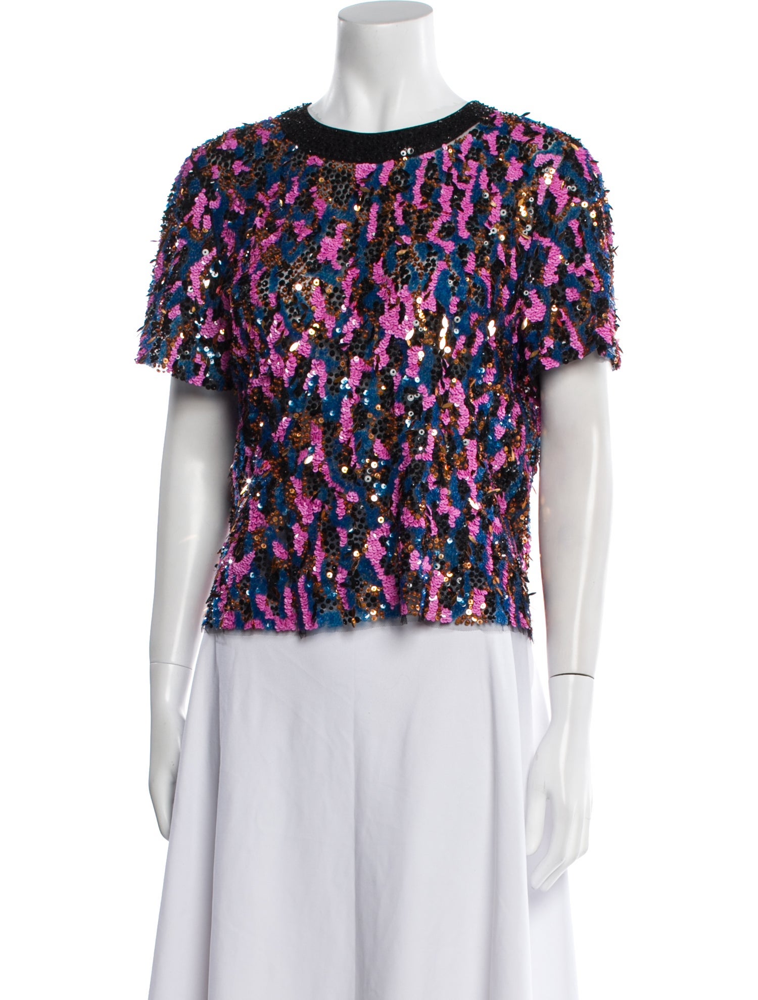 Christian Dior Floral Print Crew Neck Blouse w/ Tags