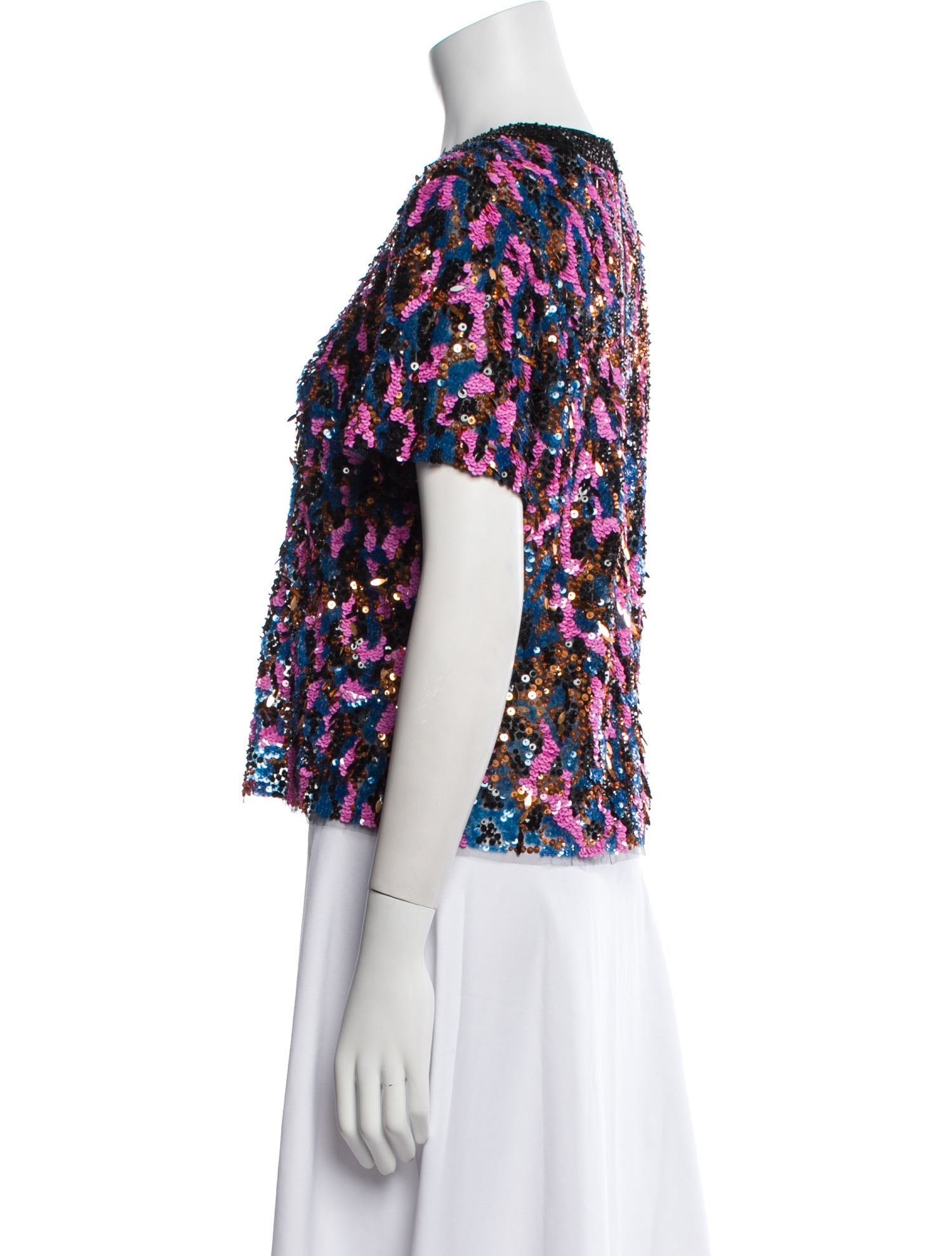 Christian Dior Floral Print Crew Neck Blouse w/ Tags