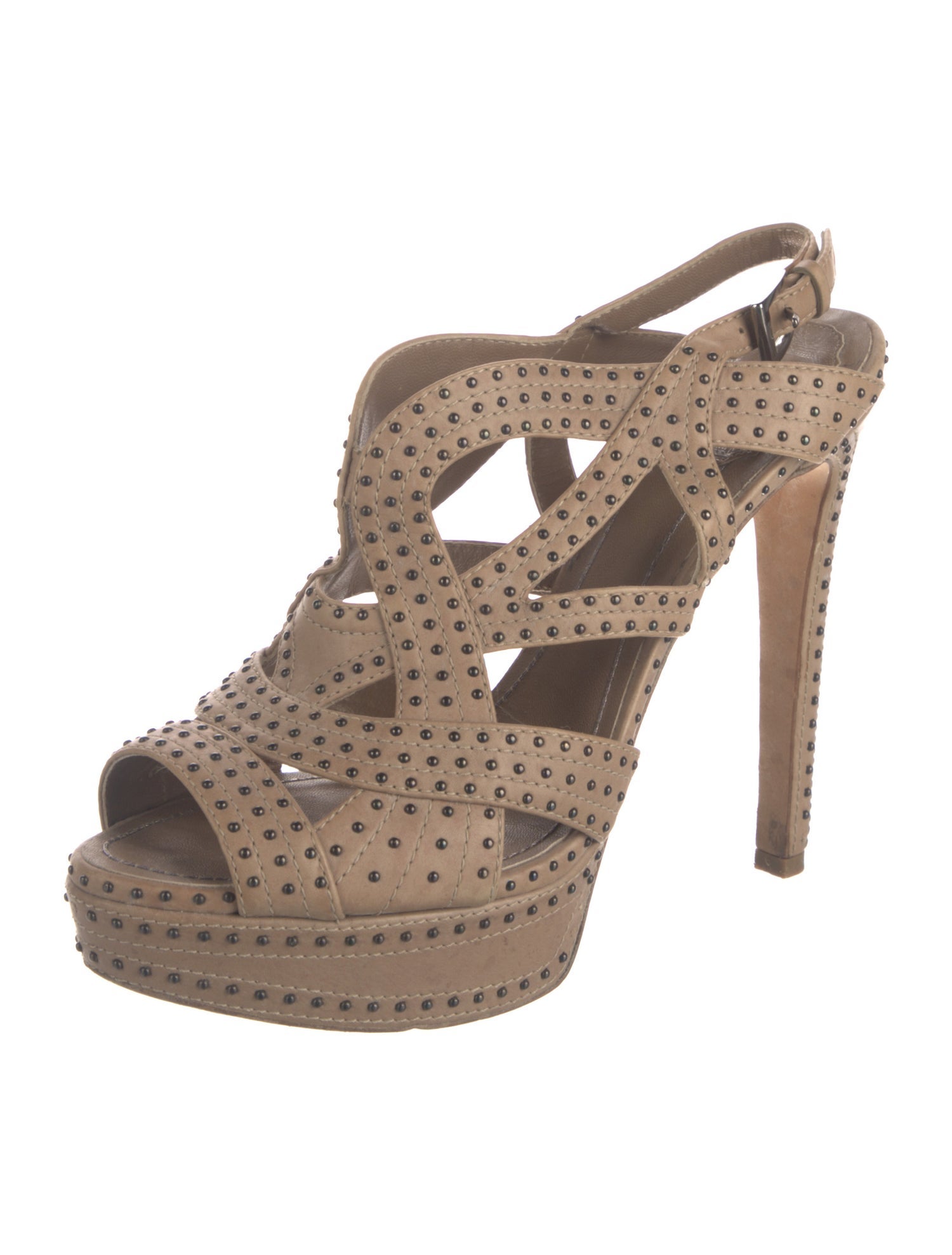 Christian Dior Leather Studded Accents Slingback Pumps