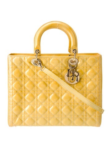 Christian Dior Totes Patent Leather Lady Large Vintage